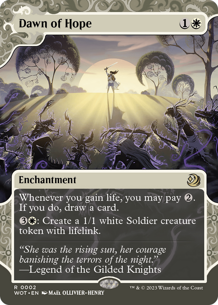 Dawn of Hope (WOT-002) [Wilds of Eldraine: Enchanting Tales]: (Showcase) (Borderless)