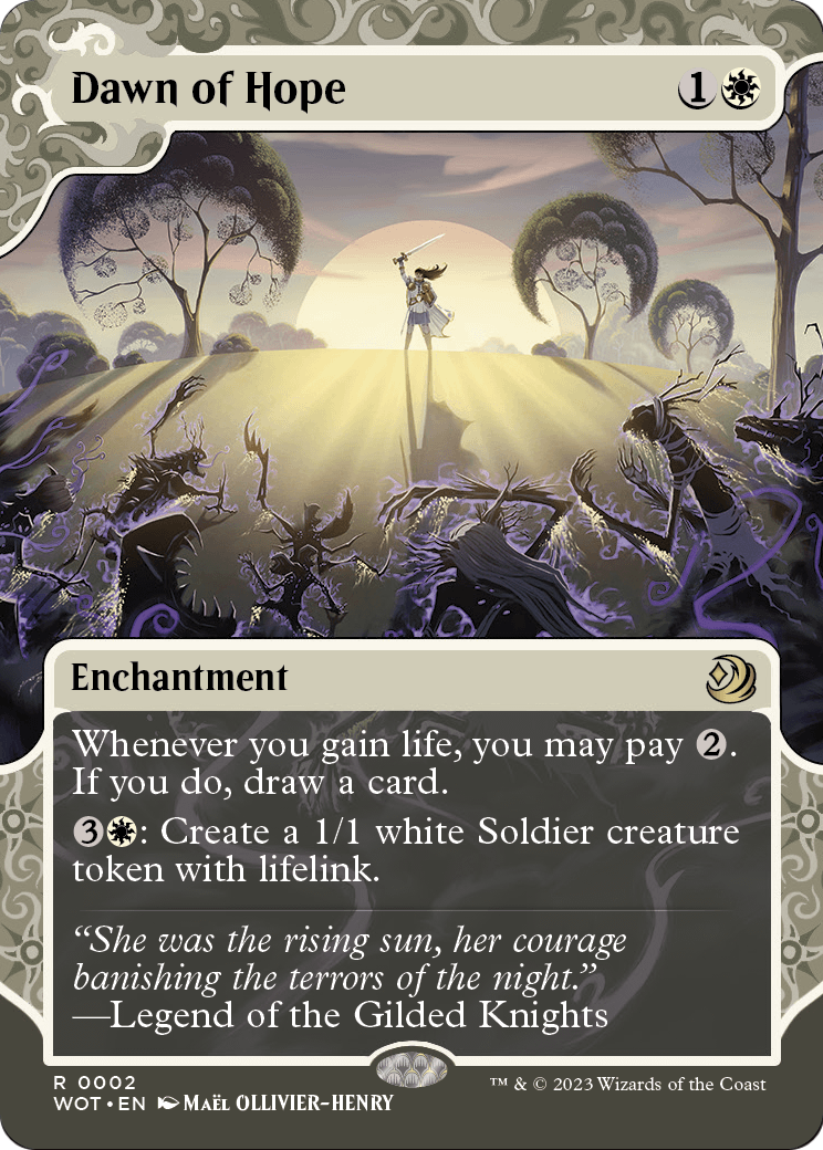 Dawn of Hope (WOT-002) (Showcase) (Borderless) [Wilds of Eldraine: Enchanting Tales] Foil