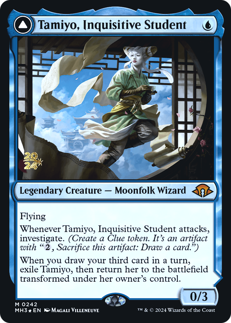 Tamiyo, Inquisitive Student // Tamiyo, Seasoned Scholar (PRE-242S) [Modern Horizons 3 Promos] Foil Foil