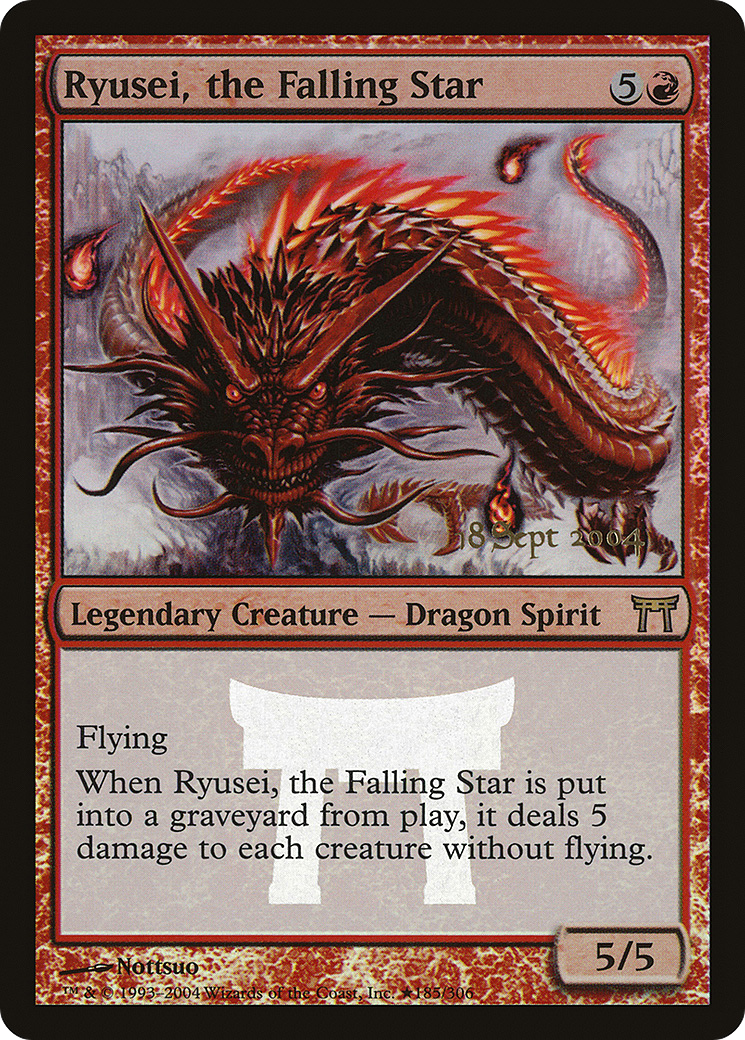 Ryusei, the Falling Star (PRE-185★) [Champions of Kamigawa Promos] Foil