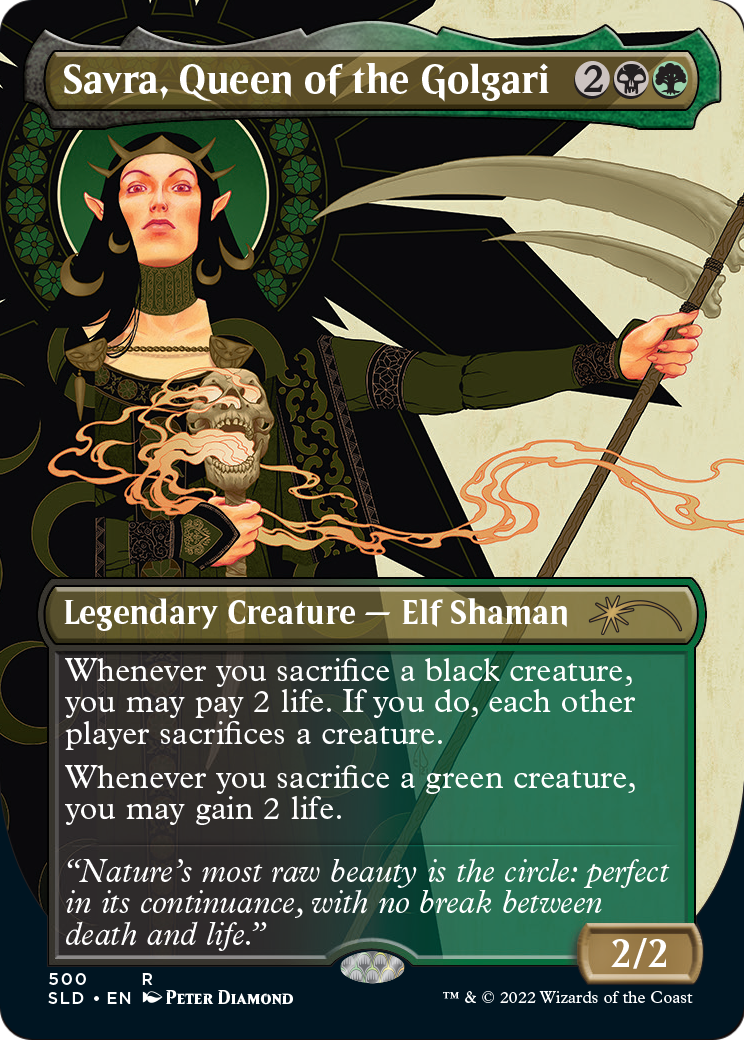 Savra, Queen of the Golgari (SLD-500) (Borderless) [Secret Lair Drop]