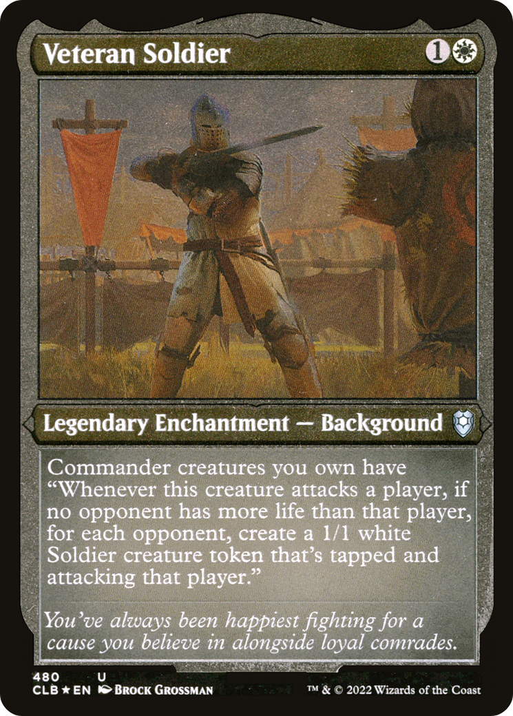 Veteran Soldier (Foil Etched) (CLB-480) [Commander Legends: Battle for Baldur's Gate] Foil