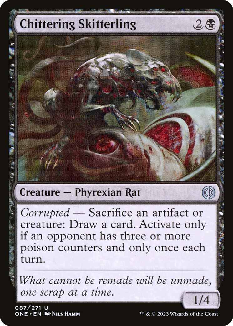 Chittering Skitterling (ONE-087) [Phyrexia: All Will Be One] Foil