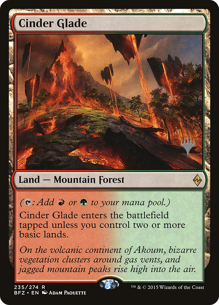 Cinder Glade (PPKHM-235P) [Battle for Zendikar Promos] Foil