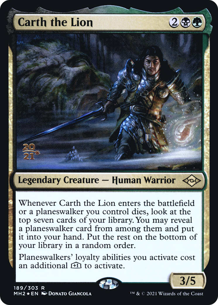 Carth the Lion (PRE-189S) [Modern Horizons 2 Promos] Foil