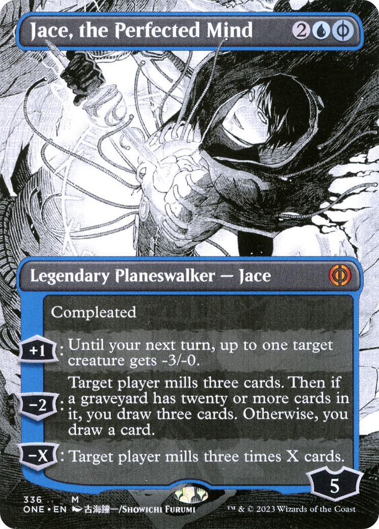 Jace, the Perfected Mind (ONE-336) [Phyrexia: All Will Be One]: (Showcase) (Borderless)