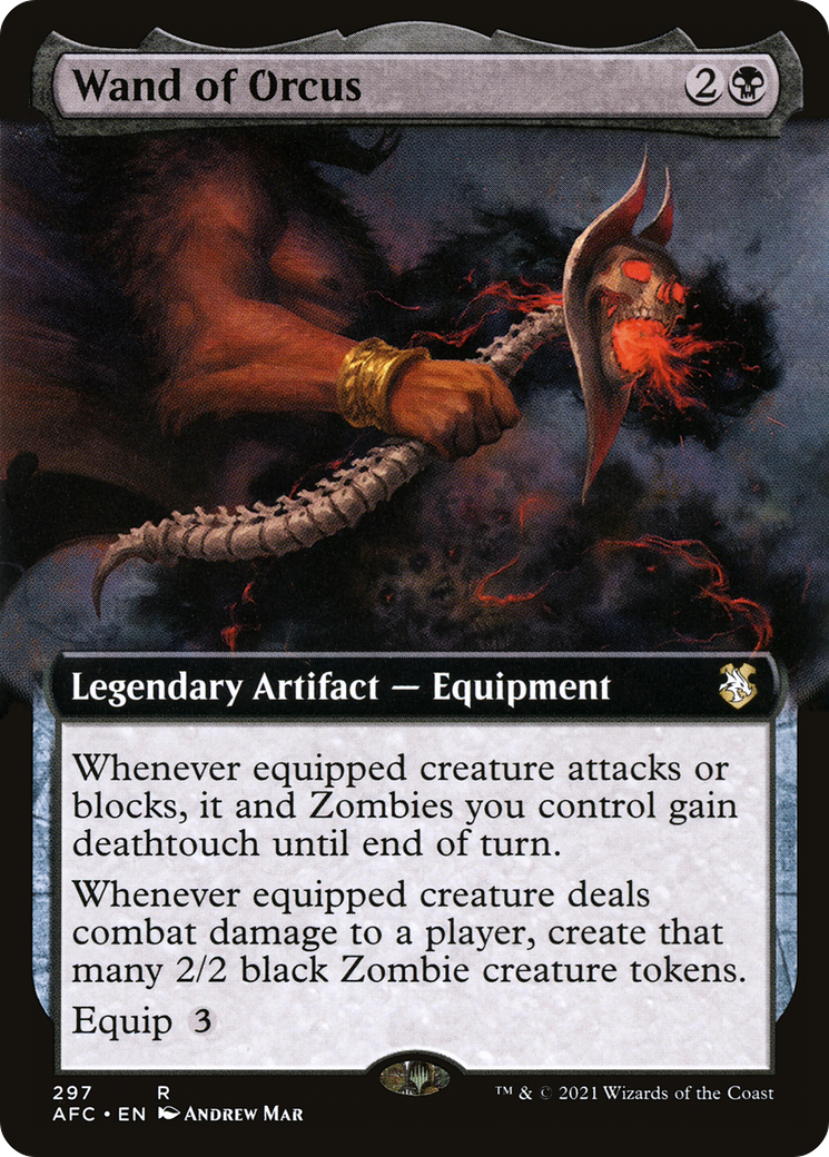 Wand of Orcus (Extended Art) (AFC-297) [Forgotten Realms Commander]