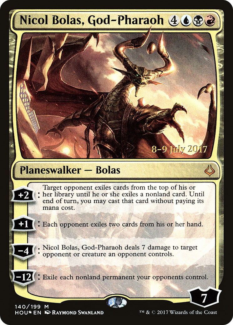 Nicol Bolas, God-Pharaoh (PRE-140S) [Hour of Devastation Promos] Foil