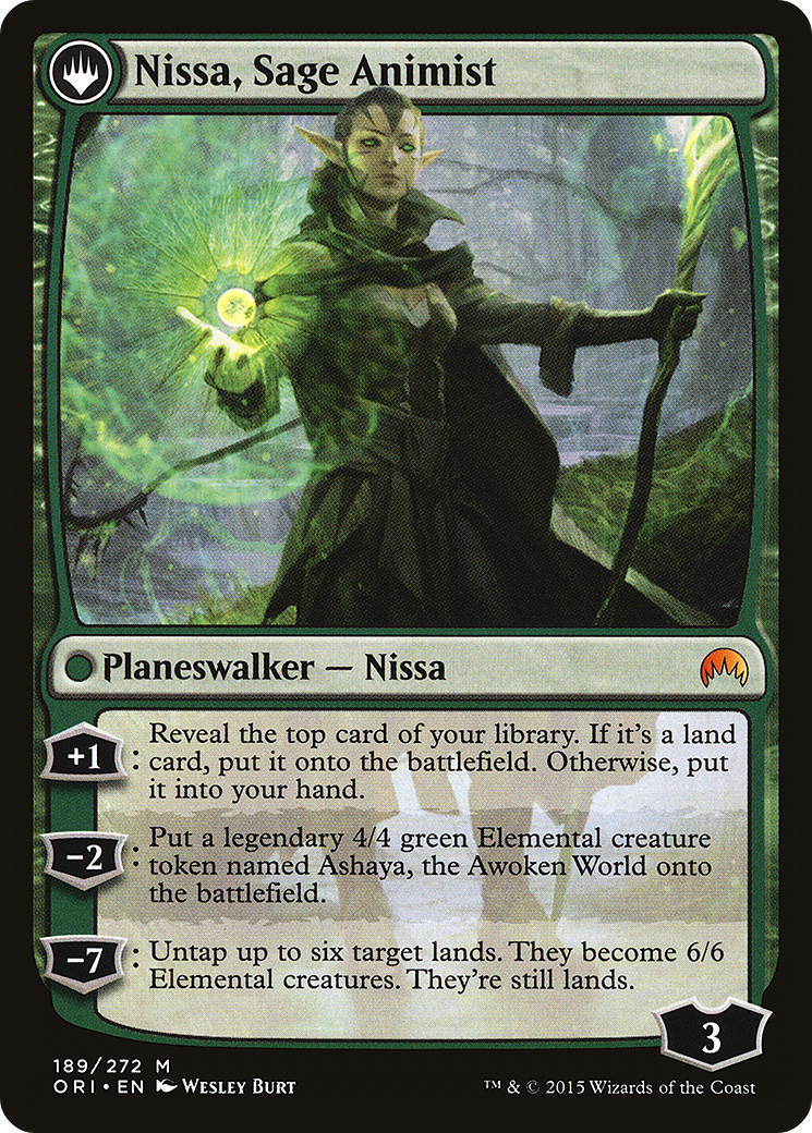 Nissa, Vastwood Seer // Nissa, Sage Animist (LIST-ORI-189) [The List]: (originpwdfc)