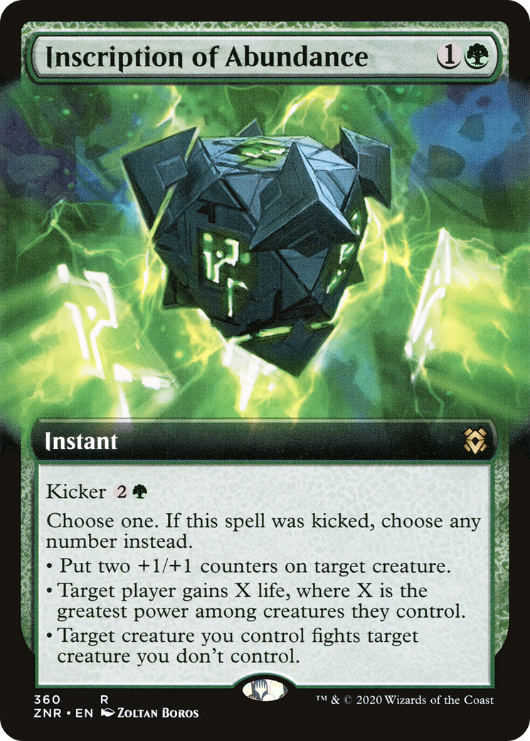 Inscription of Abundance (ZNR-360) [Zendikar Rising]: (Extended Art) Foil