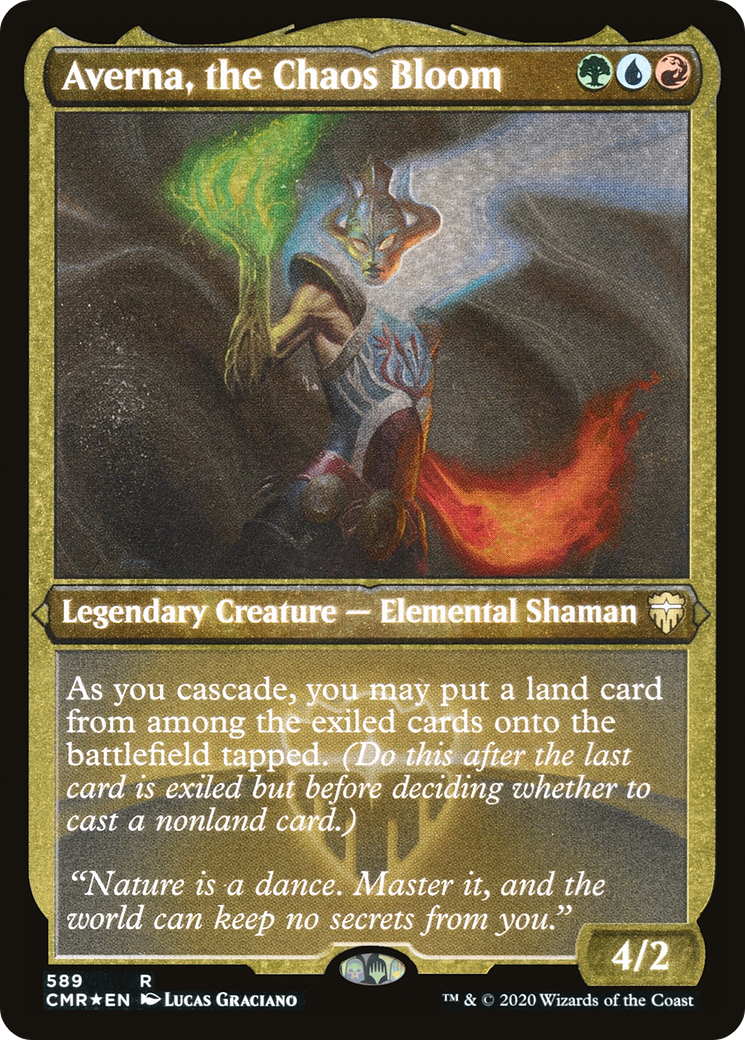 Averna, the Chaos Bloom (Foil Etched) (CMR-589) [Commander Legends] Foil