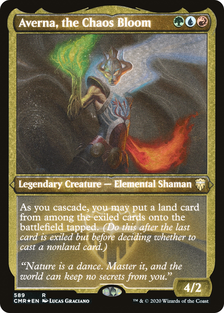 Averna, the Chaos Bloom (CMR-589) [Commander Legends] Etched Foil