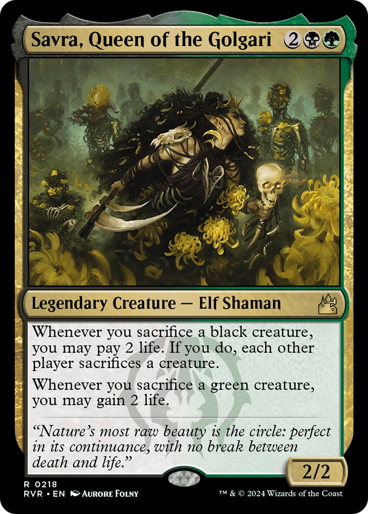 Savra, Queen of the Golgari (RVR-218) [Ravnica Remastered] Foil
