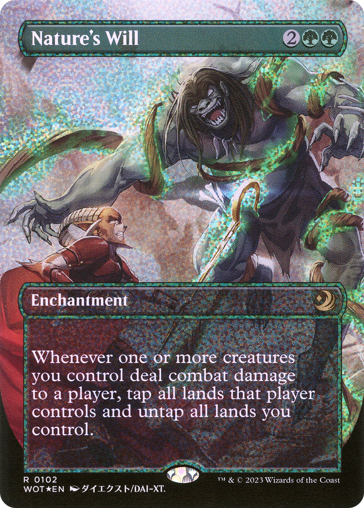 Nature's Will (WOT-102) [Wilds of Eldraine: Enchanting Tales] (Borderless) Foil