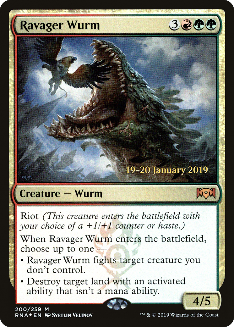 Ravager Wurm (PRE-200S) [Ravnica Allegiance Promos] Foil