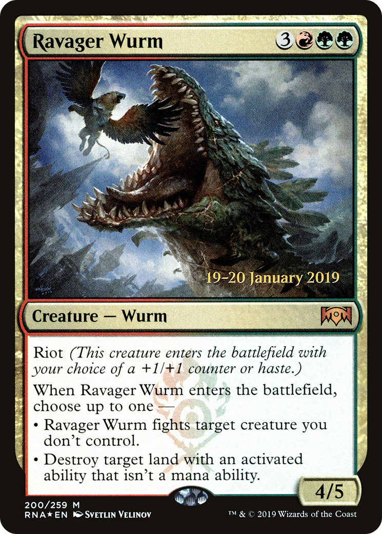 Ravager Wurm (PRE-200S) [Ravnica Allegiance Promos] Foil