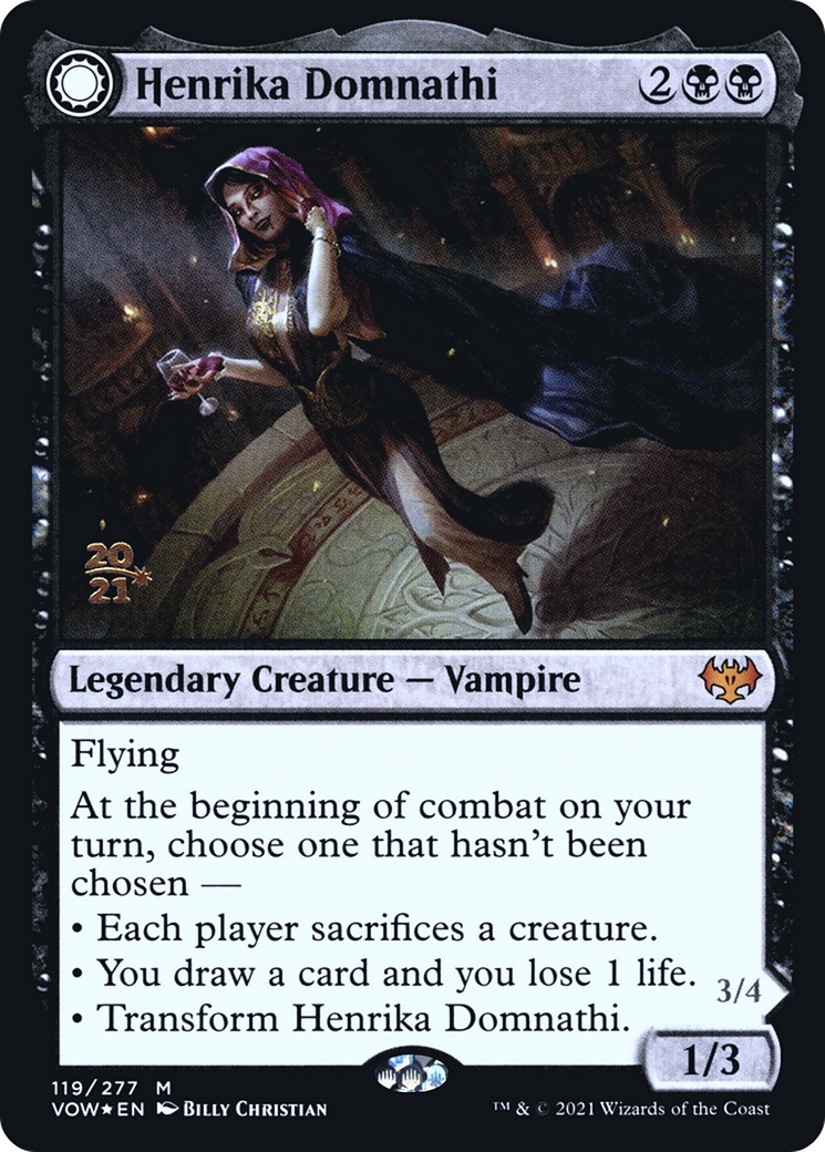 Henrika Domnathi // Henrika, Infernal Seer (PRE-119S) [Innistrad: Crimson Vow Promos]: (Double Faced Transform) Foil