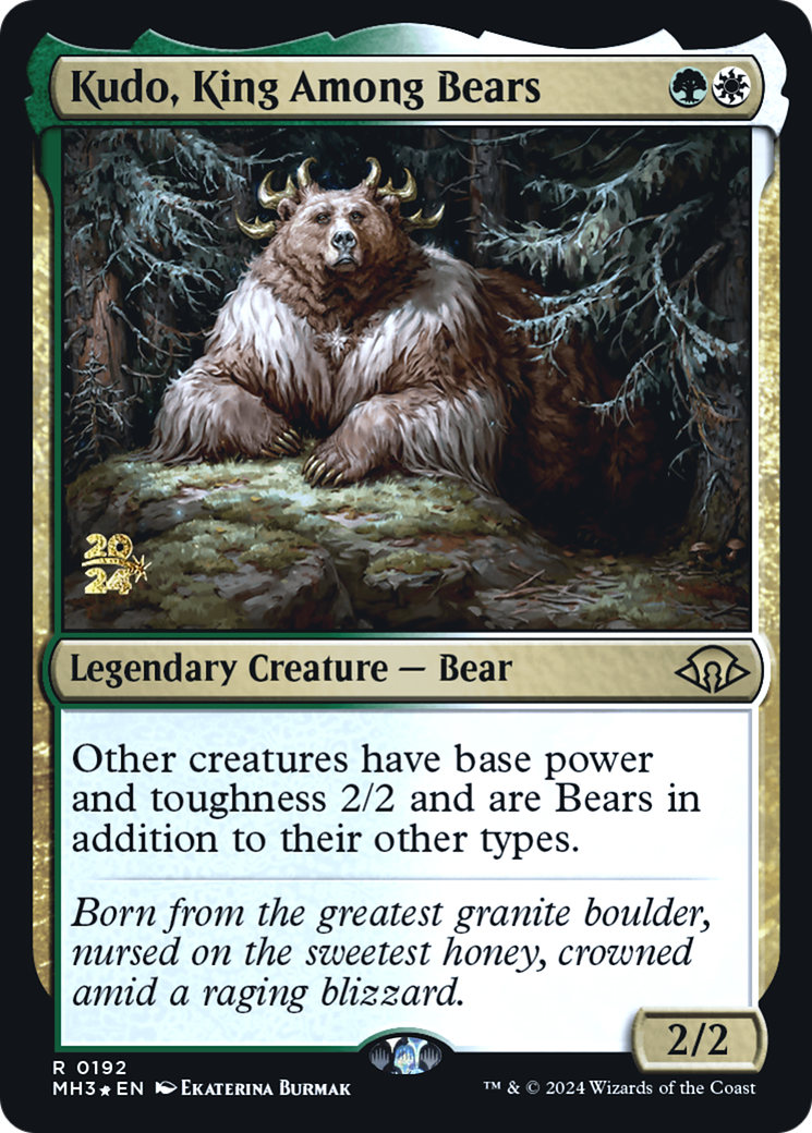 Kudo, King Among Bears (PRE-192S) [Modern Horizons 3 Promos] Foil