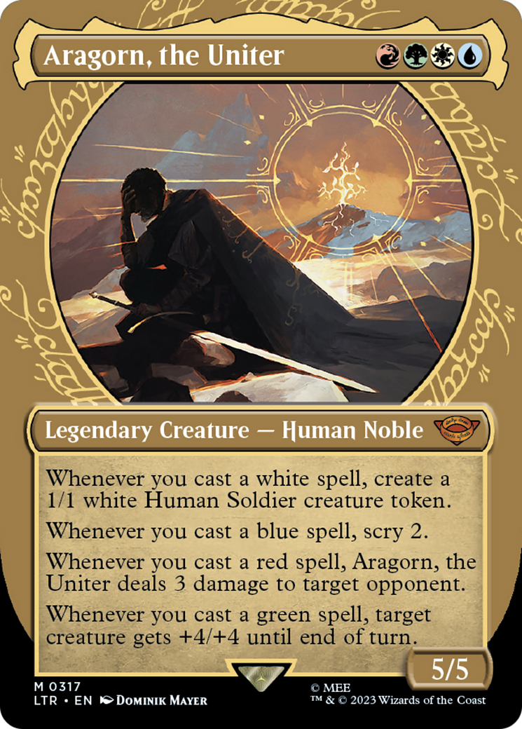 Aragorn, the Uniter (LTR-317) [The Lord of the Rings: Tales of Middle-earth]: (Showcase) (Borderless) Foil