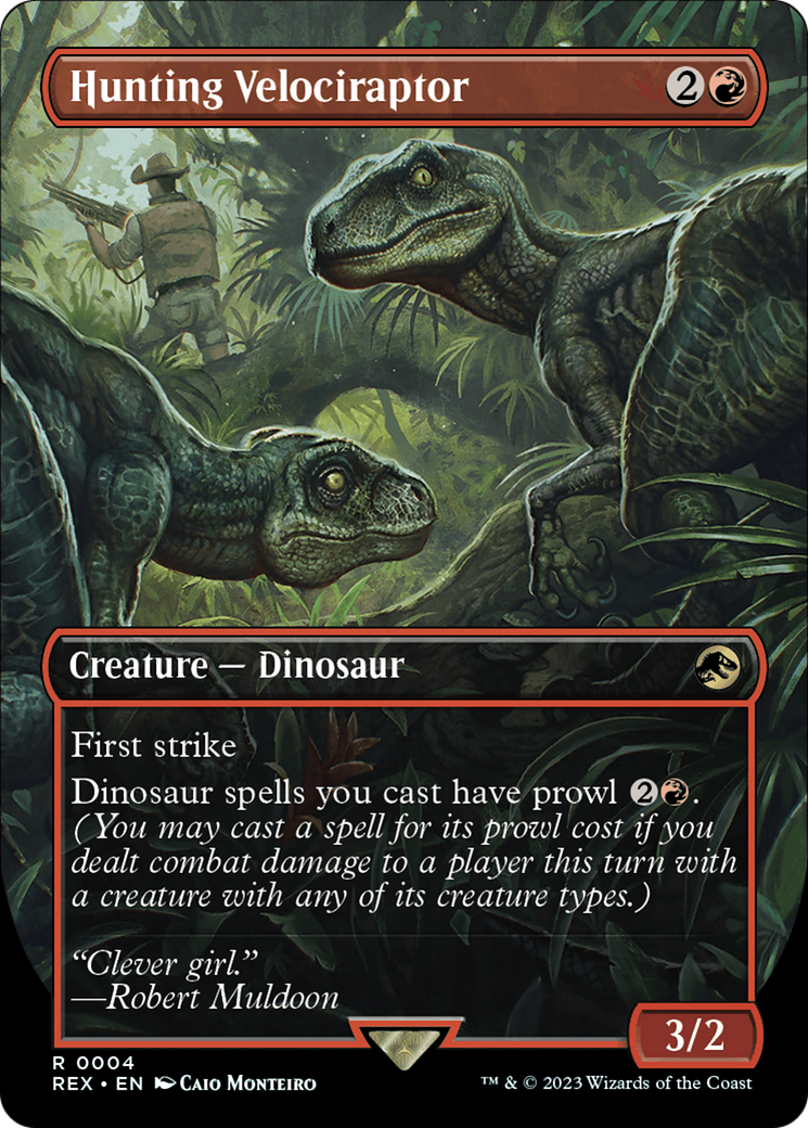 Hunting Velociraptor (REX-004) [Jurassic World Collection] (Borderless) Foil