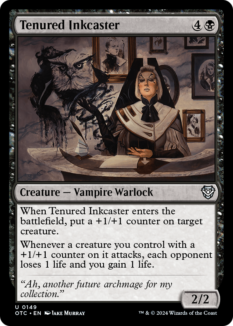 Tenured Inkcaster (OTC-149) [Outlaws of Thunder Junction Commander]