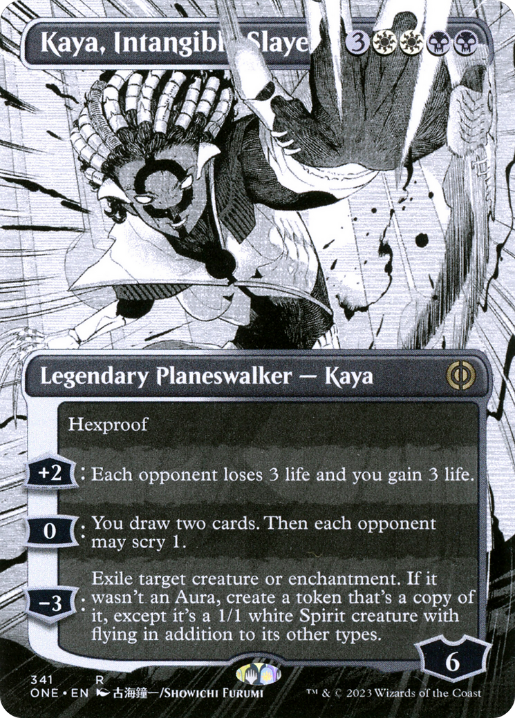 Kaya, Intangible Slayer (ONE-341) [Phyrexia: All Will Be One]: (Showcase) (Borderless)