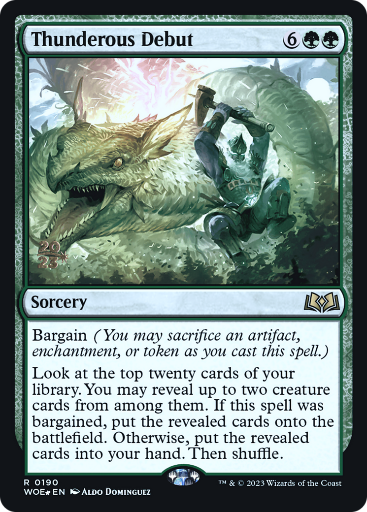 Thunderous Debut (PRE-190S) [Wilds of Eldraine Promos] Foil