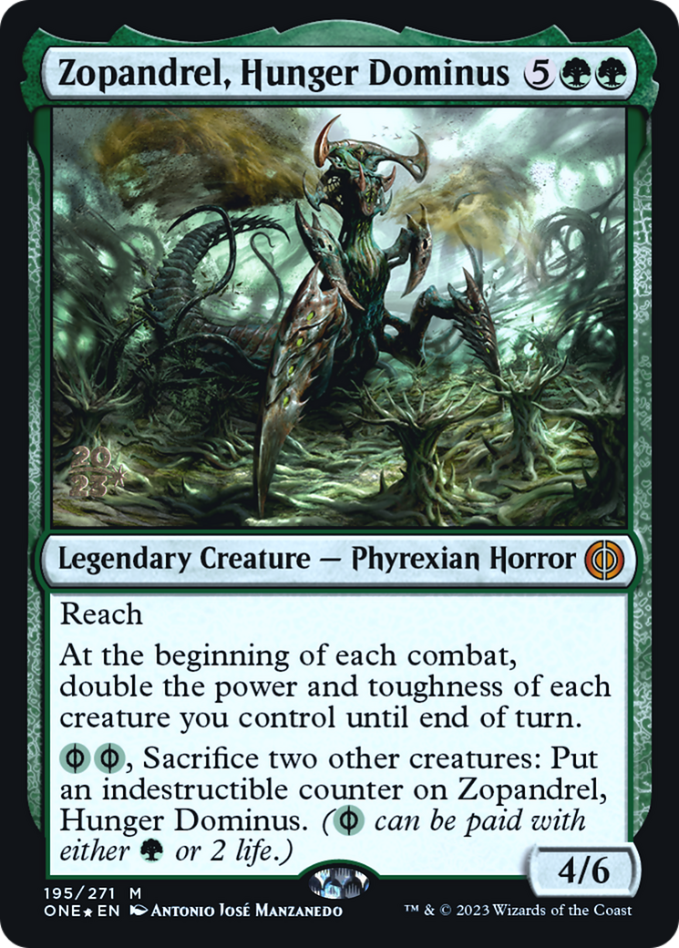 Zopandrel, Hunger Dominus (PRE-195S) [Phyrexia: All Will Be One Promos] Foil