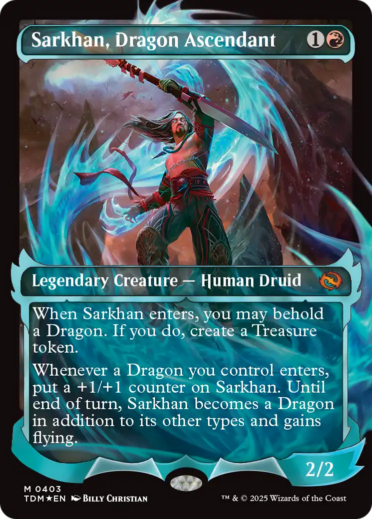 Sarkhan, Dragon Ascendant (TDM-403) [Tarkir: Dragonstorm]: (Showcase) (Borderless) Foil