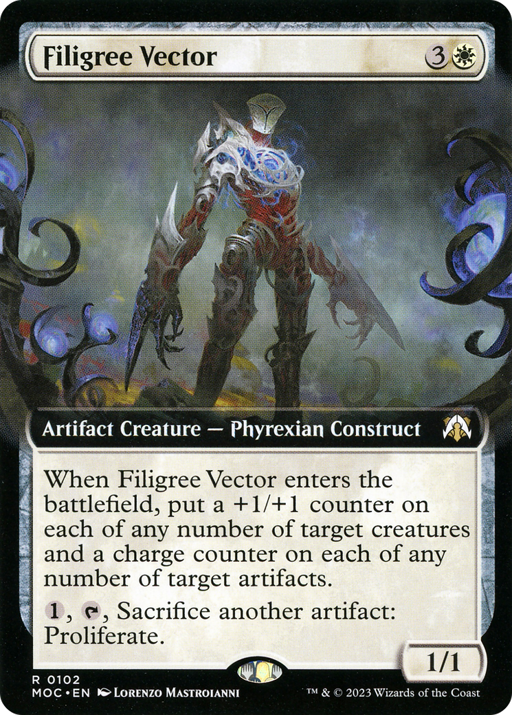 Filigree Vector (Extended Art) (MOC-102) [March of the Machine Commander]