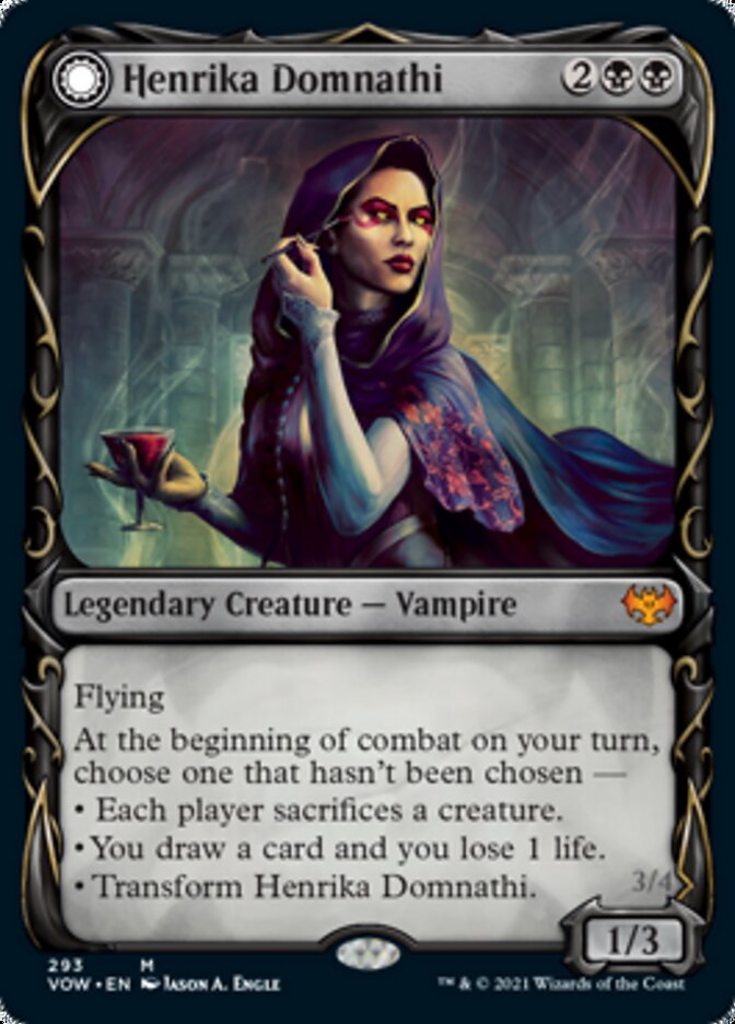 Henrika Domnathi // Henrika, Infernal Seer (VOW-293) [Innistrad: Crimson Vow]: (Showcase, Double Faced Transform) Foil