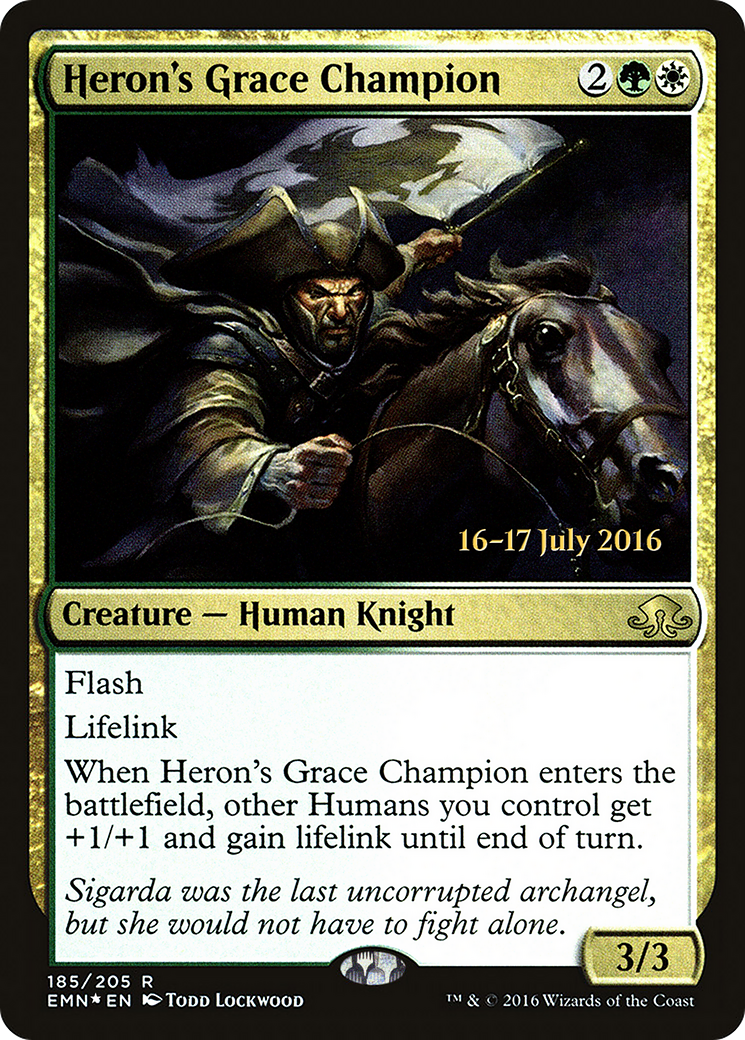 Heron's Grace Champion (PRE-185S) [Eldritch Moon Promos] Foil