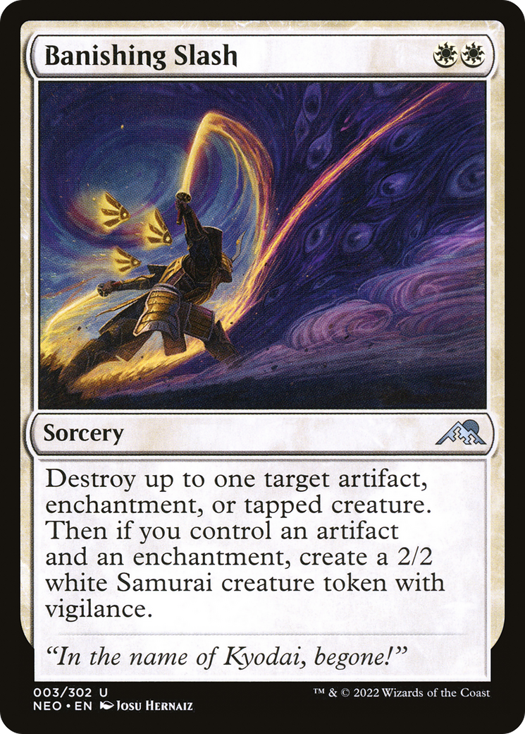Banishing Slash (NEO-003) [Kamigawa: Neon Dynasty] Foil