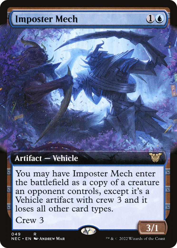 Imposter Mech (NEC-049) [Neon Dynasty Commander]: (Extended Art)