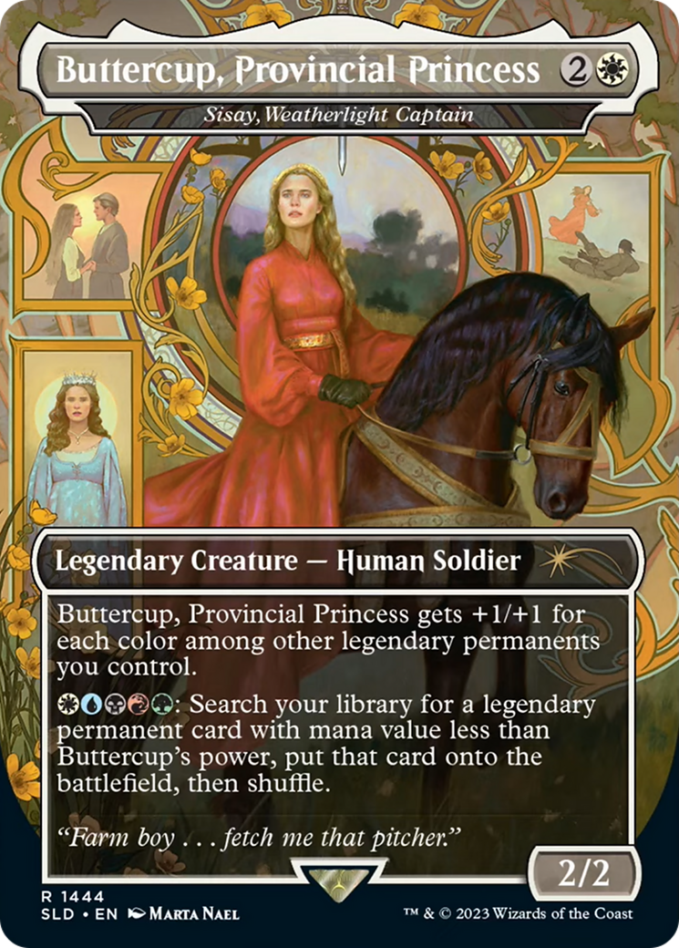 Sisay, Weatherlight Captain (SLD-1444) [Secret Lair Drop] / Buttercup, Provincial Princess (Borderless)