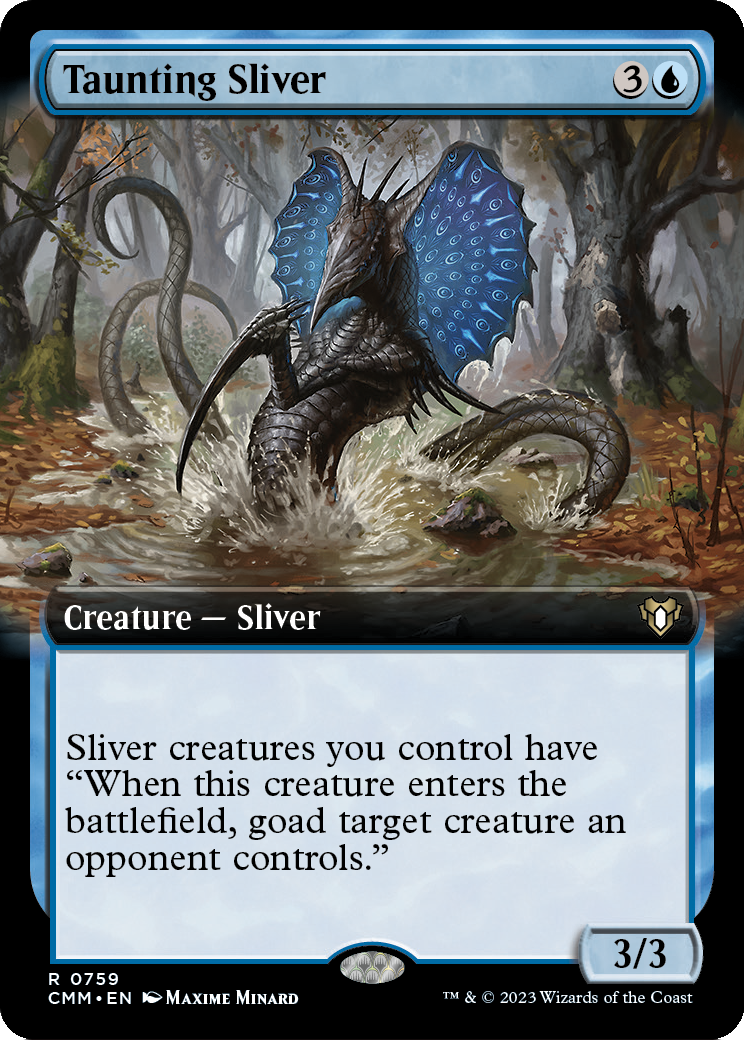 Taunting Sliver (Extended Art) (CMM-759) [Commander Masters]