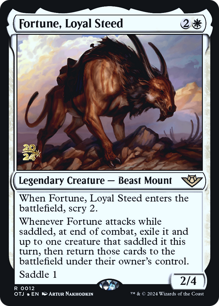 Fortune, Loyal Steed (PRE-12S) [Outlaws of Thunder Junction Promos] Foil