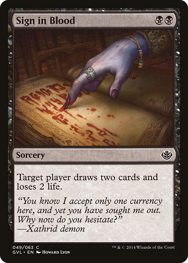 Sign in Blood (DD3-049) [Duel Decks Anthology: Garruk vs. Liliana]