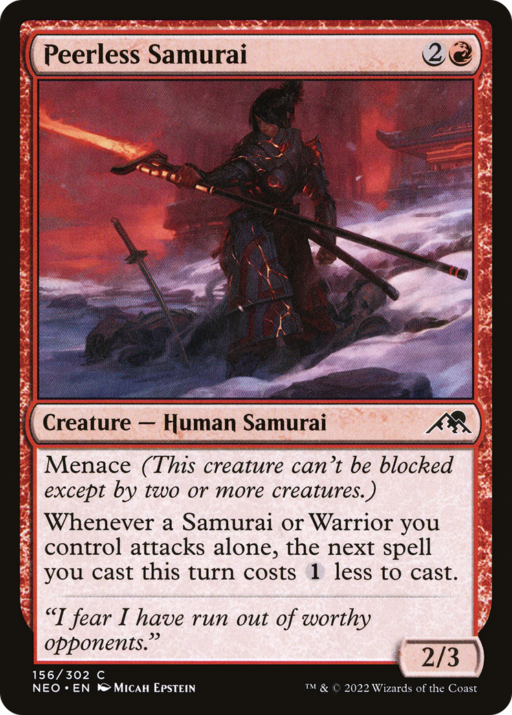 Peerless Samurai (NEO-156) [Kamigawa: Neon Dynasty] Foil
