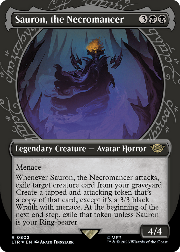 Sauron, the Necromancer (LTR-802) [The Lord of the Rings: Tales of Middle-earth]: (Showcase) (Borderless) Foil