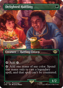 Delighted Halfling (PRE-402S) [Tales of Middle-earth Promos] (Borderless) Foil