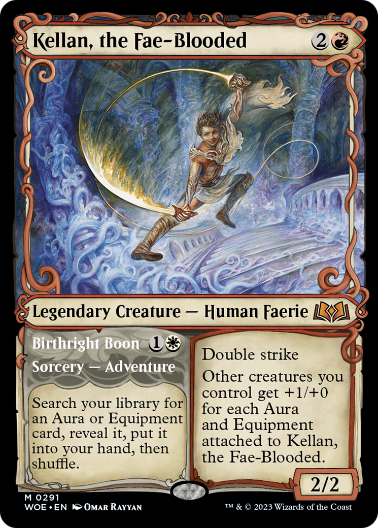 Kellan, the Fae-Blooded // Birthright Boon (WOE-291) [Wilds of Eldraine]: (Showcase) Foil