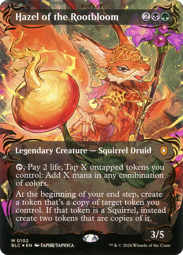 Hazel of the Rootbloom (BLC-102) [Bloomburrow Commander] (Borderless) Foil