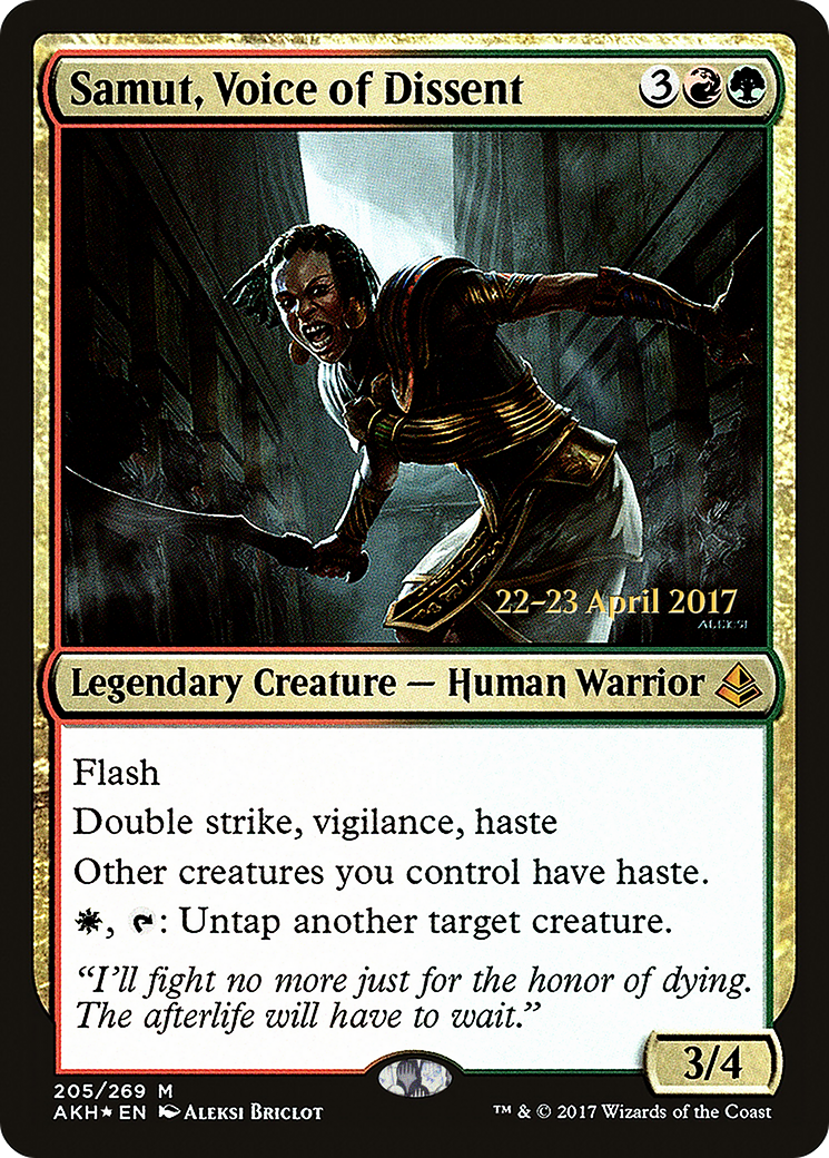 Samut, Voice of Dissent (PRE-205S) [Amonkhet Promos] Foil