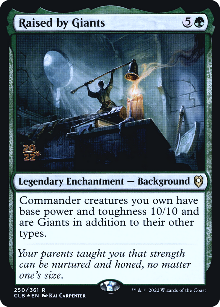 Raised by Giants (PRE-250) [Battle for Baldur's Gate Promos] Foil