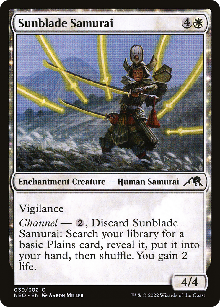 Sunblade Samurai (NEO-039) [Kamigawa: Neon Dynasty] Foil