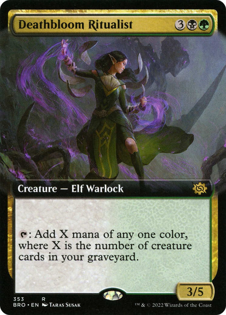 Deathbloom Ritualist (BRO-353) [The Brothers' War]: (Extended Art)
