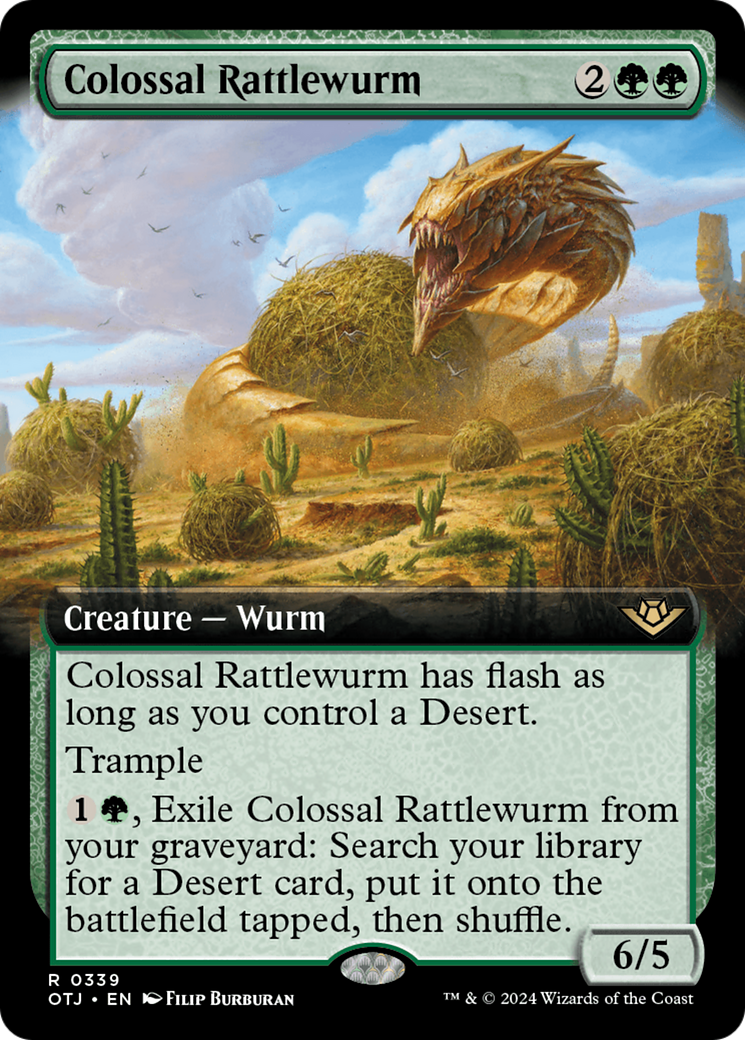 Colossal Rattlewurm (OTJ-339) [Outlaws of Thunder Junction]: (Extended Art) Foil