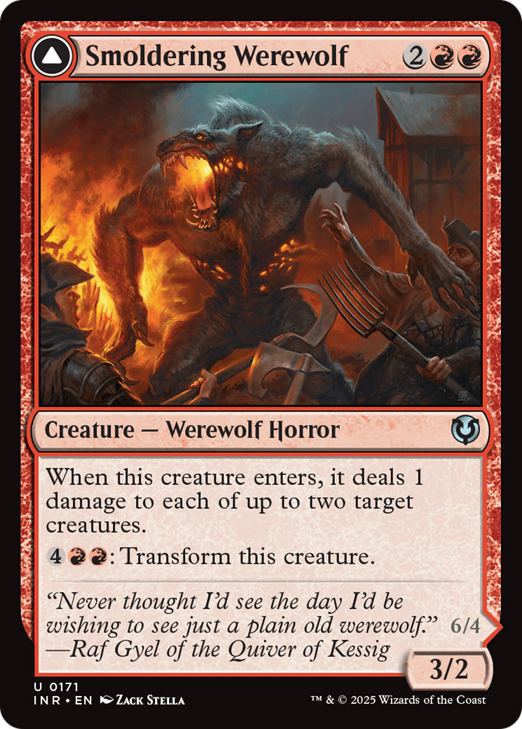 Smoldering Werewolf // Erupting Dreadwolf (INR-171) [Innistrad Remastered] Foil