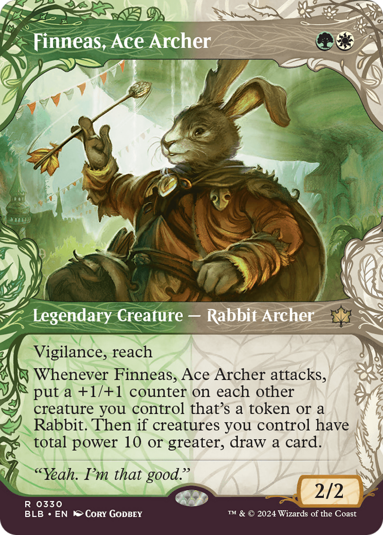 Finneas, Ace Archer (BLB-330) [Bloomburrow]: (Showcase) (Borderless) Foil